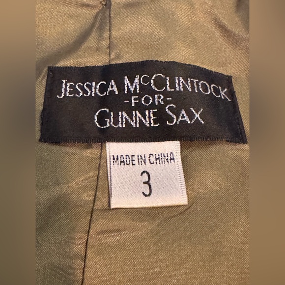 Jessica McClintock for Gunne Sax y2k collection green strapless party dress sz 3 - Picture 7 of 10